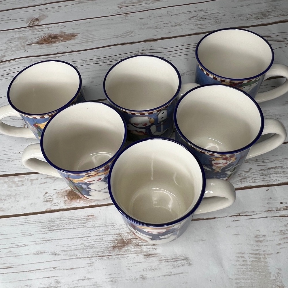 Blue Snowman Winter's Garden by J. Wecker Frisch Mug Set (6) - Picture 2 of 11